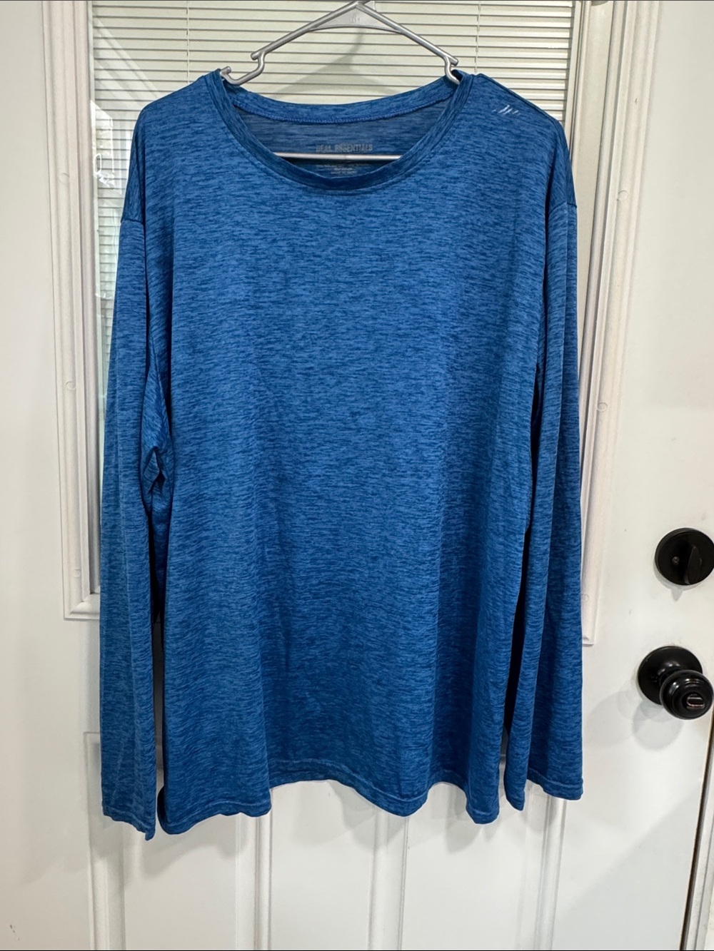 Men's Long-Sleeve Heathered Crew Shirt - Blue